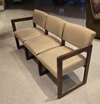 Reception Waiting Room Office Church 3 Seats Chair Wood Frame. Fixed Price $160.97.