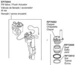 Delta Brevard Complete Flush-fill Actuator 80858 Toilet Valve. Fixed Price $291.91.
