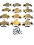 Sterling House Early American Brass Drawer Pulls With Screws Set Of 12. Fixed Price $36.00.