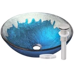 Miseno MNO-G710 Nickel Circular 16-1/2" Tempered Glass Vessel Bathroom Sink. Fixed Price $221.67.