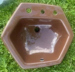 New Old Stock Kohler K-2930-8-44/K-2931 Swiss Chocolate Hexagon/hexsign Sink!. Fixed Price $600.00.