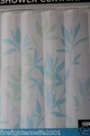 Inter Design Leaves Fabric Shower Curtain Aqua Green 72X72 Polyester New. Fixed Price $16.99.