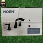 Moen Findlay Widespread 8 2-HANDLE Bathroom Faucet Matte Black Valve Included. Fixed Price $89.99.
