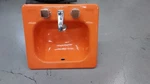 Vintage Kohler K-2894- 21X19 Tahoe Self-rim Bathroom Sink, Tiger Lily, W/ Faucet. Fixed Price $465.00.