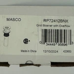 Brizo RP72412BNX Grid Strainer Drain Assembly With Overflow Hole, Black Onyx. Fixed Price $75.00.