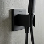 Hansgrohe Fixfit Wall Outlet Square With Handshower Holder, Matte Black -. Fixed Price $154.76.