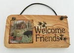 Expressions By Thirstystone Welcome Plaque W/ Bears Leather Hanging Strap. Fixed Price $19.88.