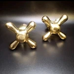 Westbrass Cross Handle Angle Stop Shut Off Valve, 1/2" Ips Inlet With 3/8" Co.... Fixed Price $47.99.
