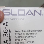 Sloan A-36-A Water Closet Flushometer Repair Kit Diaphragm Drop-in. Fixed Price $21.00.