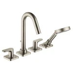 Hansgrohe Citterio Lever 2-HANDLE Roman Tub Faucet Handshower Brushed Nickel. Fixed Price $888.88.