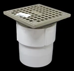 New Oatey 72237 Adjustable Drain Pvc 3" Pipe 4" Hub W/ 5" Square Nickel Strainer. Fixed Price $29.99.