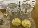 Delta H41-PB Clear Knob Handles- Lift Rod Final -polished Brass Hot/cold Buttons. Fixed Price $29.00.