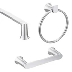 Moen 3-PC Genta Bathroom Set Kit 24" Towel Bar Ring Paper Holder BH3633CH Chrome. Fixed Price $31.95.