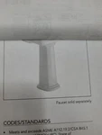 Toto PT530N#12 Promenade Pedestal Foot Sedona BEIGE-34"HT-FITS LPT530 Model Lavs. Fixed Price $119.88.