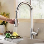 Kitchen Sink Faucet Brushed Nickel Single Handle Swivel Pull Down Sprayer Mixer. Fixed Price $19.99.