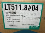 Toto LT511.8#04 L-gray Supreme Self Rimming Lavatory Sanagloss Ada () Nib. Fixed Price $79.99.