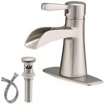 Bwe Waterfall Hole Single-handle Low-arc Bathroom Sink Faucet. Fixed Price $35.99.