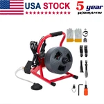 50FT X 5/16"DRAIN Cleaner Machine, Sewer Snake Auger Auto Feed W/6 Cuttes, Glove. Fixed Price $128.77.