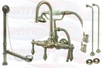 Kingston CCK7T8 Brushed Nickel Clawfoot Tub Faucet Kit With Drain-supplies-stops. Fixed Price $1007.99.