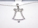 Macy's Diamond Pendant Necklace Christmas Bell 925 Sterling Silver 18 1/10 Cttw. Fixed Price $32.55.