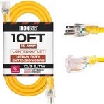Iron Forge 10FT Lighted Heavy Duty Outdoor Extension Cord - 15AMP 3 Prong. Fixed Price $36.94.