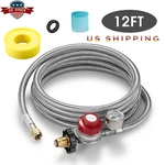 12 Ft High Pressure Adjustable Propane Gas Regulator With Braided Hose Indicator. Fixed Price $31.70.