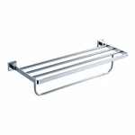 Kraus KEA-14442 Chrome Aura 24" Solid Brass Towel Rack With Bottom Bar. Fixed Price $99.95.