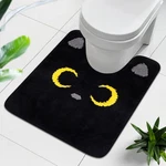 Cute Black Cat Toilet Rug Shaped Non Slip Decor Washable Bathroom Mat. Fixed Price $34.99.