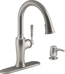 Kohler Cardale Vibrant Stainless 1-HANDLE Pull-down Kitchen Faucet-model #. Fixed Price $79.49.