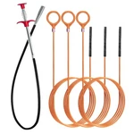 Hair Catcher Drain Auger Cleaner Tool Set - 53 Inch Sink Orange And Black. Fixed Price $10.26.