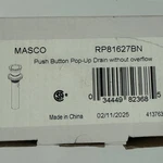 Brizo RP81627BN 1-5/8" Pop-up Drain Assembly Less Overflow, Brushed Nickel. Fixed Price $95.00.