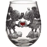 Silver Buffalo Disney Mickey And Minnie Classic Heart Glitter Stemless Wine G.... Fixed Price $31.57.