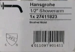 Hansgrohe 27411823 1/2" Showerarm - Brushed Nickel. Fixed Price $29.99.