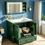 Strong Stability 30 In.w Bathroom Cabinet With Sink Green Finish Vanity. Fixed Price $435.99.