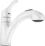Moen CA87316W Renzo Glacier White One-handle Low Arc Pullout Kitchen Faucet. Fixed Price $79.91.