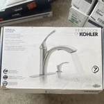 Kohler Mistos Pull-out Faucet Vibrant Stainless W/ Soap Dispenser. Fixed Price $75.00.
