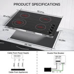 30IN Built-in Electric Stove Radiant Ceramic 4 Burner 6700W. Fixed Price $105.24.