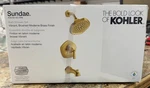 Kohler Sundae Tub & Shower Faucet With Valve Brushed Moderne Brass R28798-4G-2MB. Fixed Price $129.99.