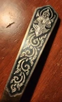 Sbf Siam Thailand Brass & Possibly Sterling Inlay Serving Set Knife Fork. Fixed Price $26.99.
