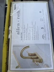 New Allen And Roth Harlow Centerset Bath Faucet Brushed Gold Finish Open Box. Fixed Price $49.99.