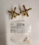 Delta RP15081PB Two Medium Polish Brass Neostyle Cross Handles Accent Included. Fixed Price $100.00.