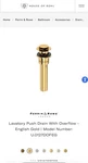 Perrin & Rowe Lavatory Push Drain With Overflow - English Gold U.127DOFEG. Fixed Price $200.00.