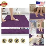 Luxury Chenille Bath Mat 47X27" Plum, 1" High Pile, Super Soft, Non-slip Pvc .... Fixed Price $88.10.