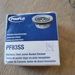 Proflo Stainless Steel Junior Basket Strainer PF83SS - For 1/2" Diameter. Fixed Price $12.00.