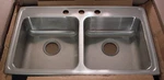 Elkay LRADQ3319654 Gourmet Lustertone Stainless 33" Double Basin Kitchen. Fixed Price $999.56.