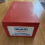 Vintage Mobil Pegasus Customer Service Record Metal File Box Oil Garage Sign. Fixed Price $99.99.