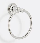 Nib Rejuvenation Rigdon Towel Ring, Polished Nickel With Elegant Coin Detailing. Fixed Price $96.00.