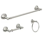 Moen Sage DN6893 3-PIECE Bathroom Set Towel Bar Ring Tp Brushed Nickel. Fixed Price $35.00.