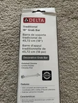 Delta Grab Bar 41618-PC Wall Mounted 18" Bathroom Ada In Chrome 500 Lb. Fixed Price $39.95.