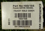 Brasstech 103/15S Faucet Hole Cover Satin Finish. Fixed Price $9.95.
